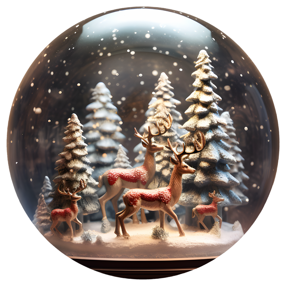 Reindeer Family Flat Sublimation Ornament – Design 19 artwork