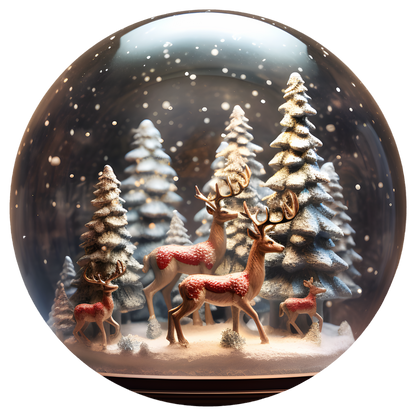 Reindeer Family Flat Sublimation Ornament – Design 19 artwork