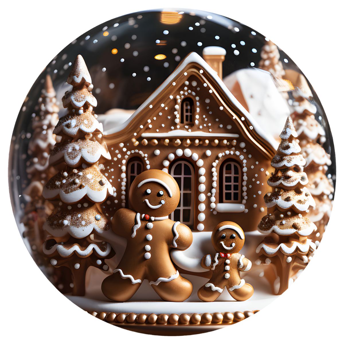 Gingerbread Family House Flat Sublimation Ornament – Design 25 artwork