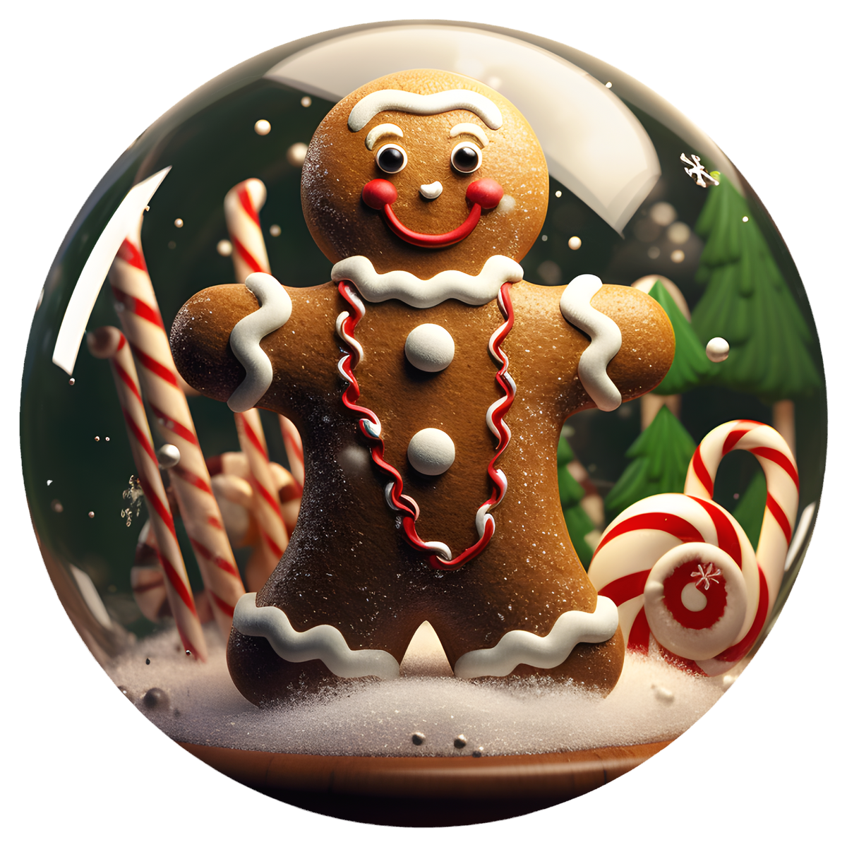 Gingerbread Couple Flat Sublimation Ornament – Design 32 artwork