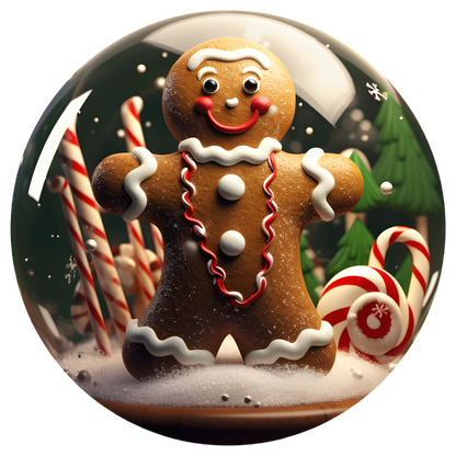 Gingerbread Couple Flat Sublimation Ornament – Design 32 artwork