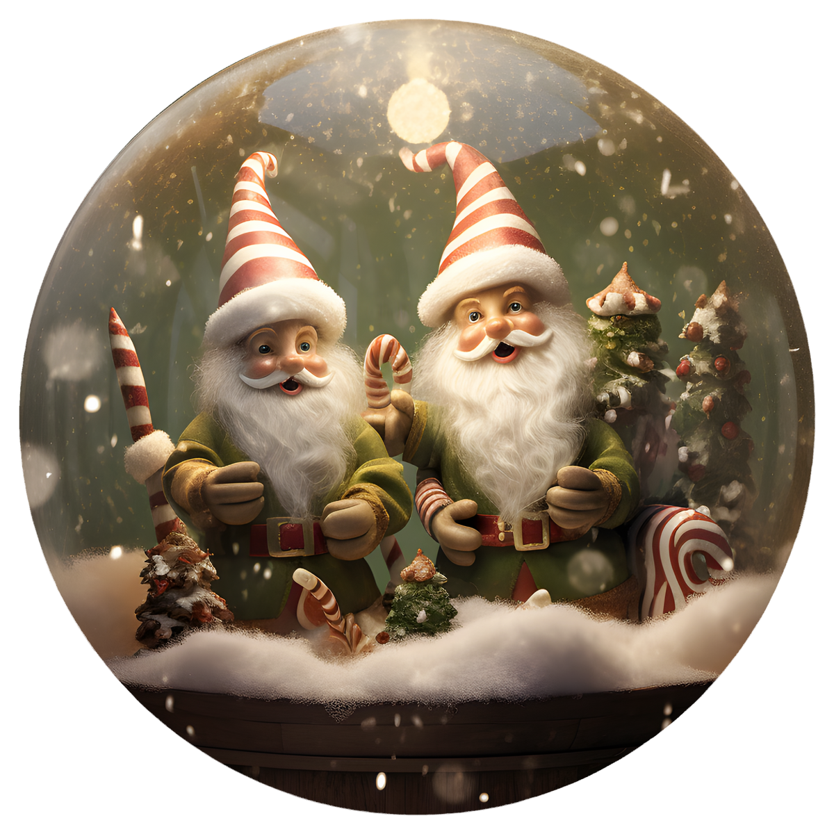 Christmas Gnome Couple Flat Sublimation Ornament – Design 37 artwork