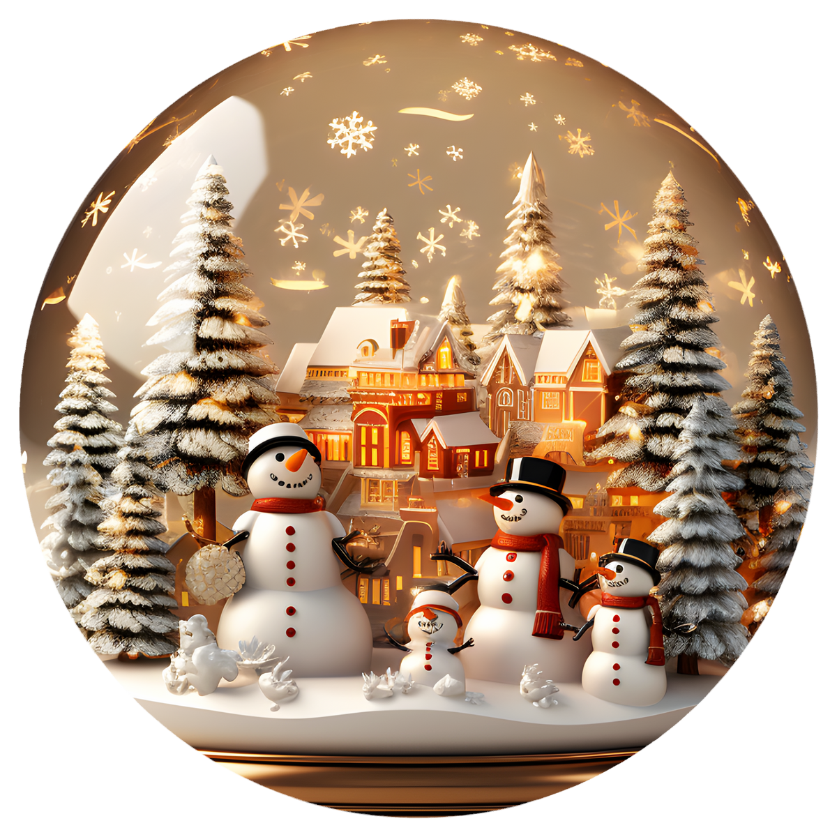 Snowman Winter Village Flat Sublimation Ornament – Design 40 artwork