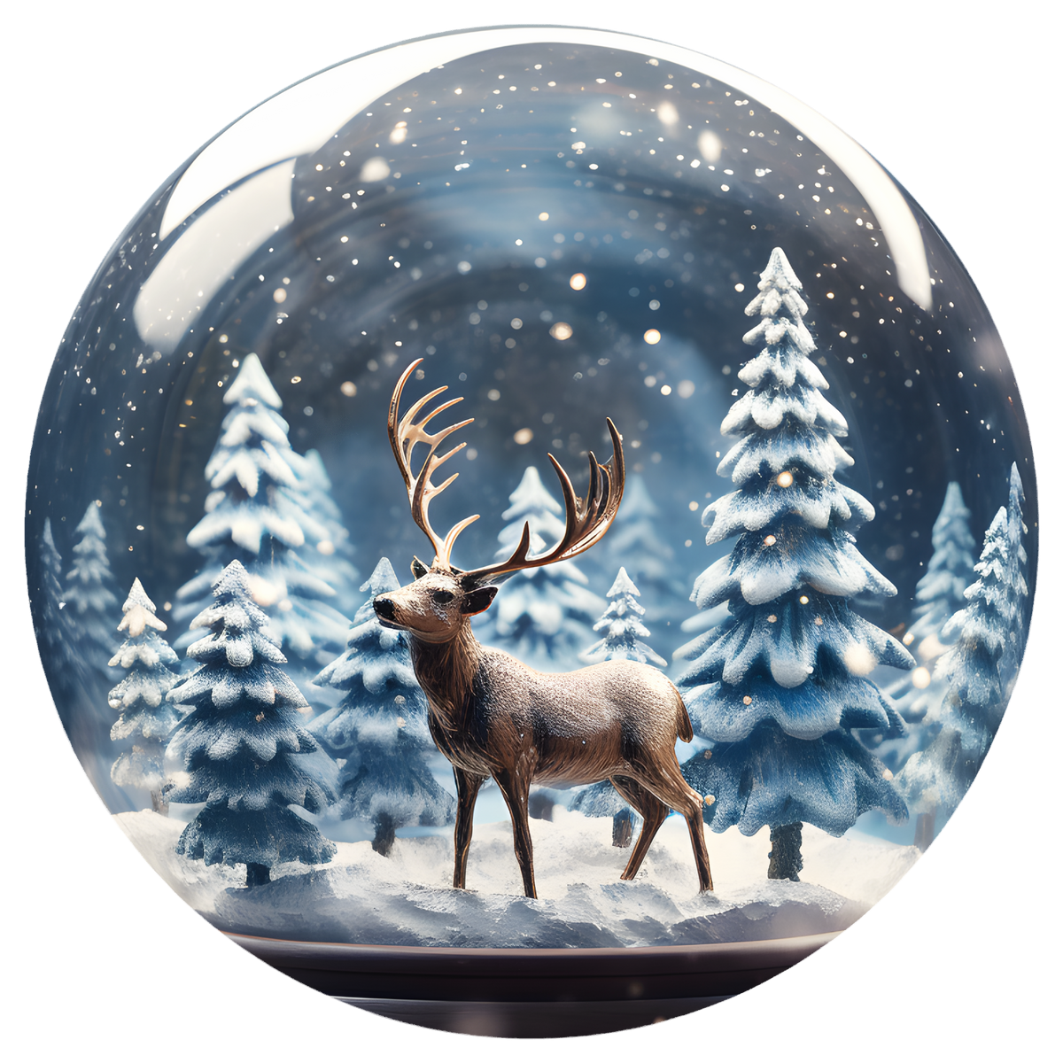 Winter Elk Flat Sublimation Ornament – Design 50 artwork