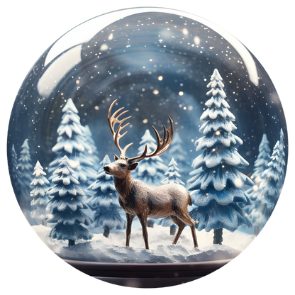 Winter Elk Flat Sublimation Ornament – Design 50 artwork