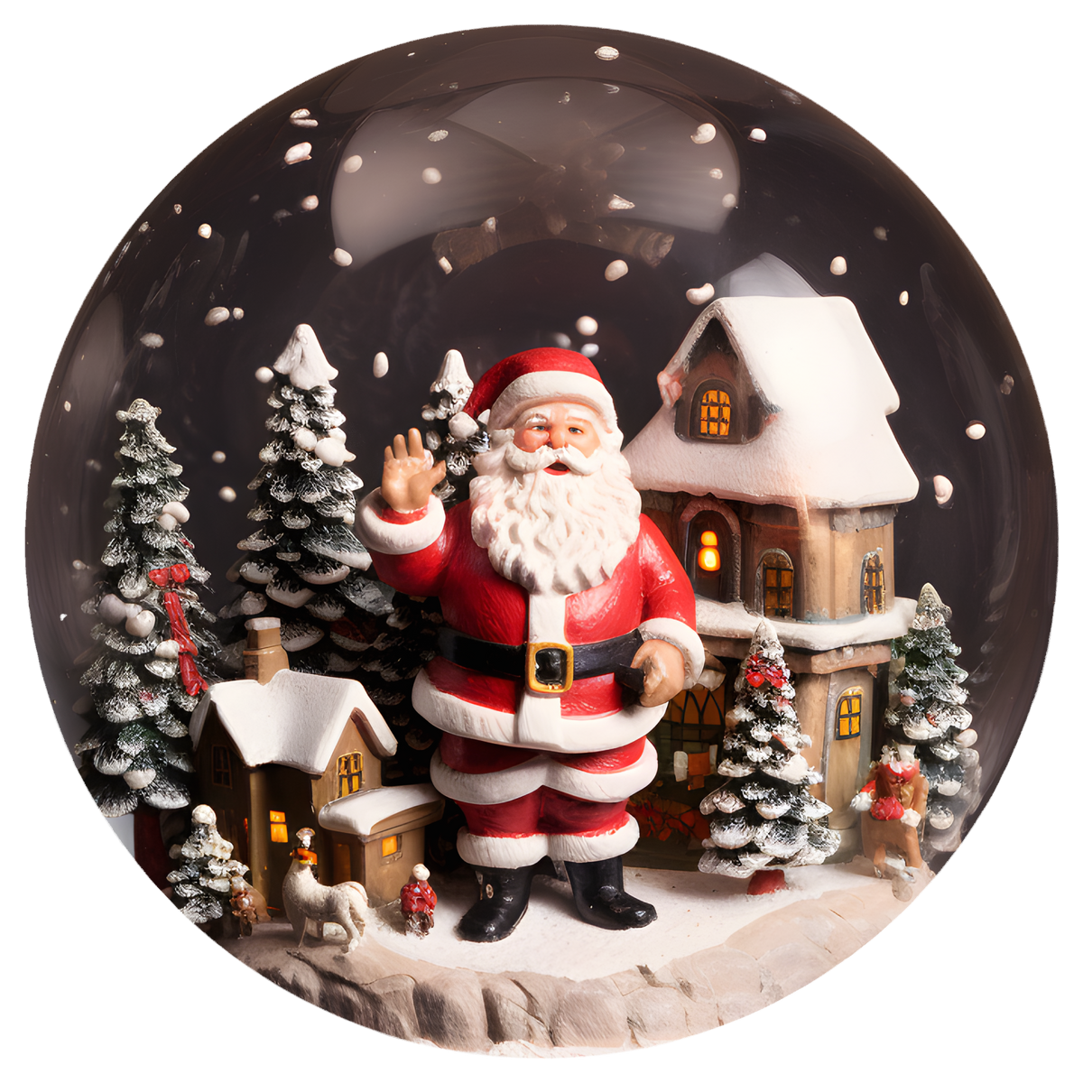 Santa Village Flat Sublimation Ornament – Design 51 artwork