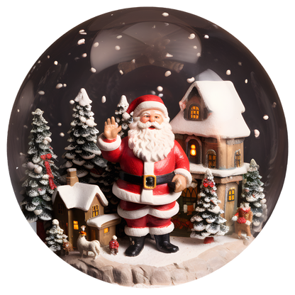 Santa Village Flat Sublimation Ornament – Design 51 artwork