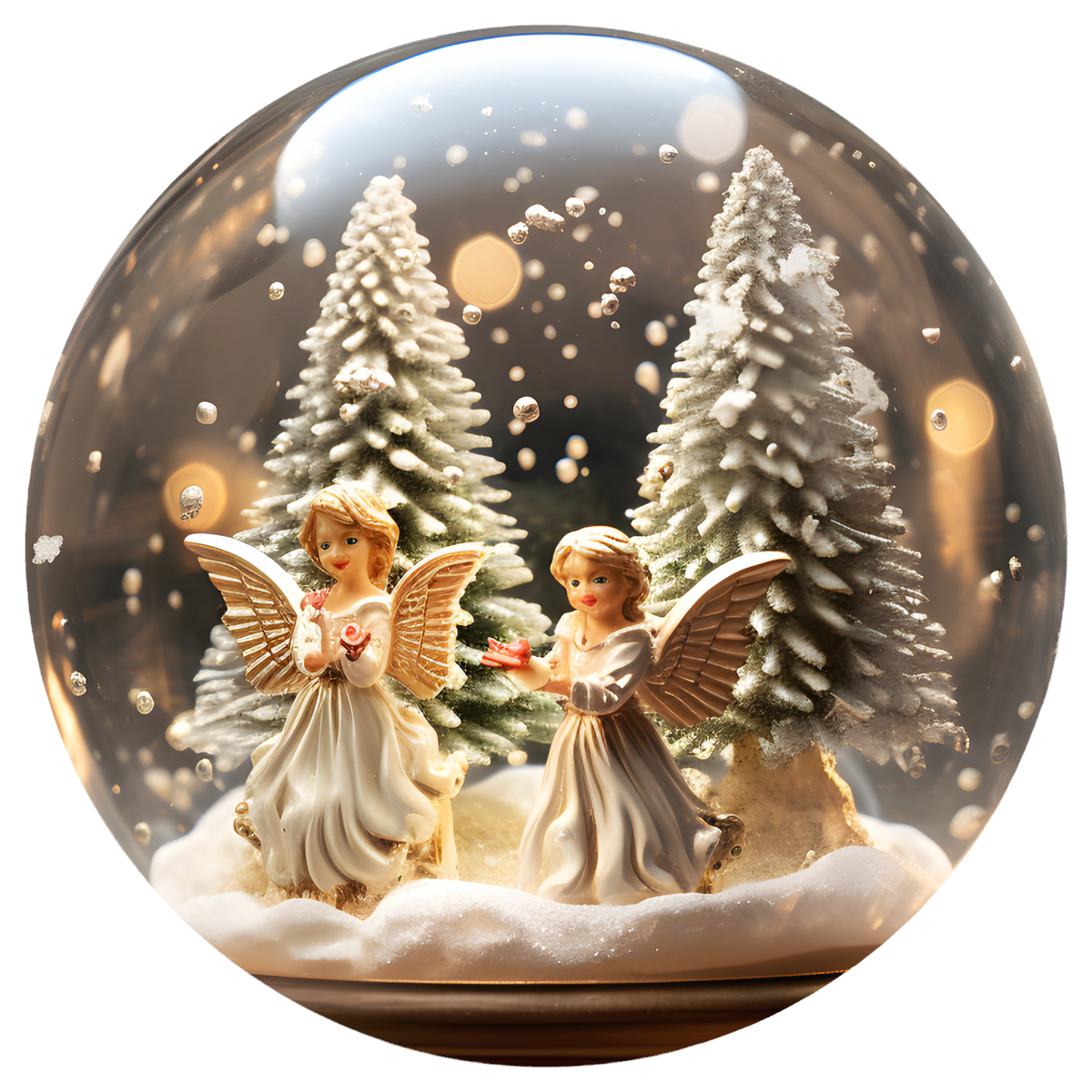 Winter Angels Flat Sublimation Ornament – Design 54 artwork