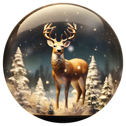 Golden Reindeer Flat Sublimation Ornament – Design 56 artwork