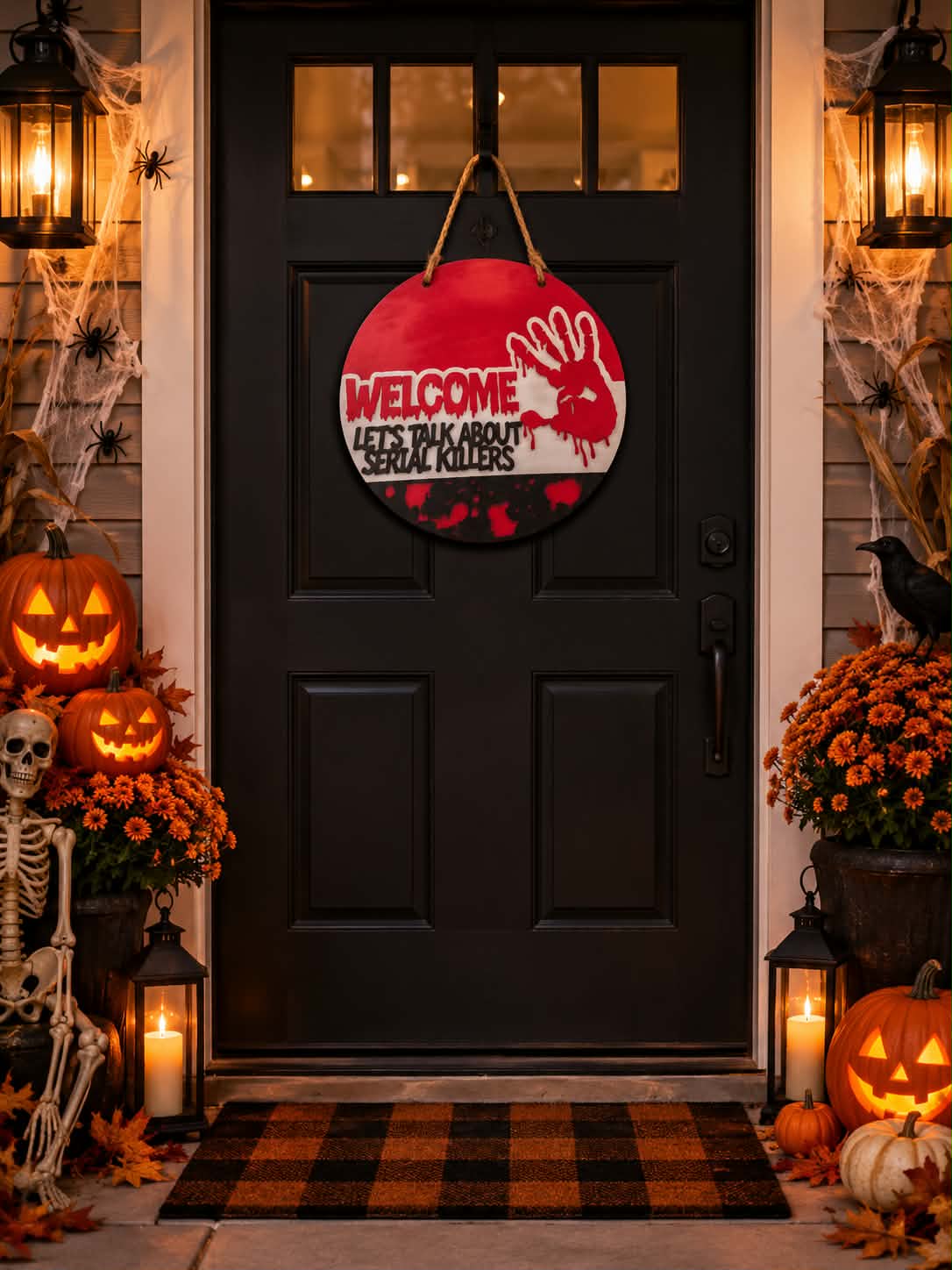 Welcome — Let's Talk About Serial Killers 18-inch door hanger