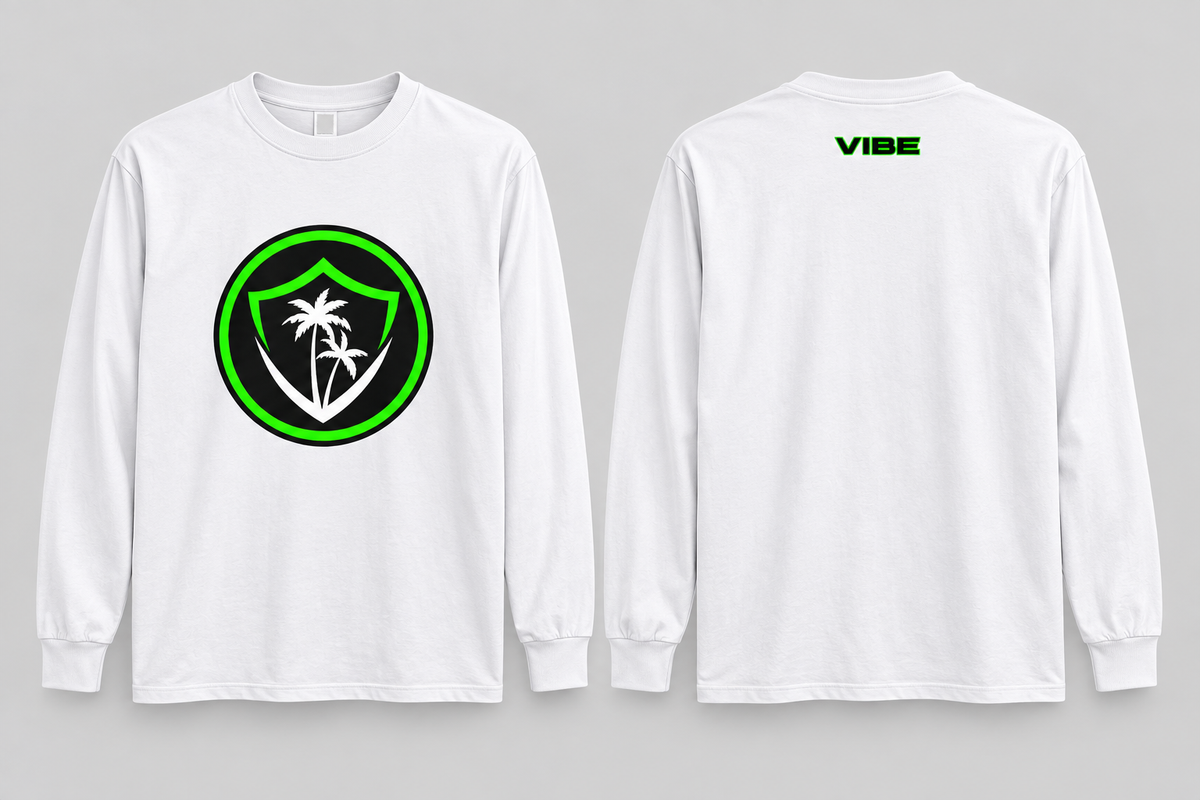 VIBE White Label Long Sleeve Shirt front and back