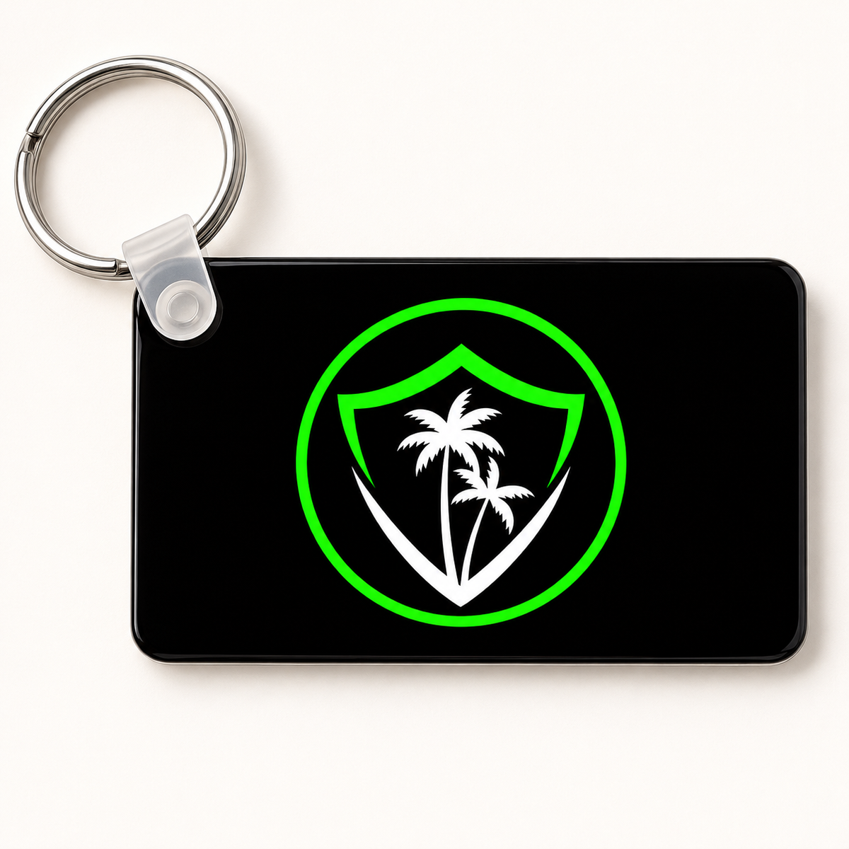 VIBE black full-bleed rectangle keychain