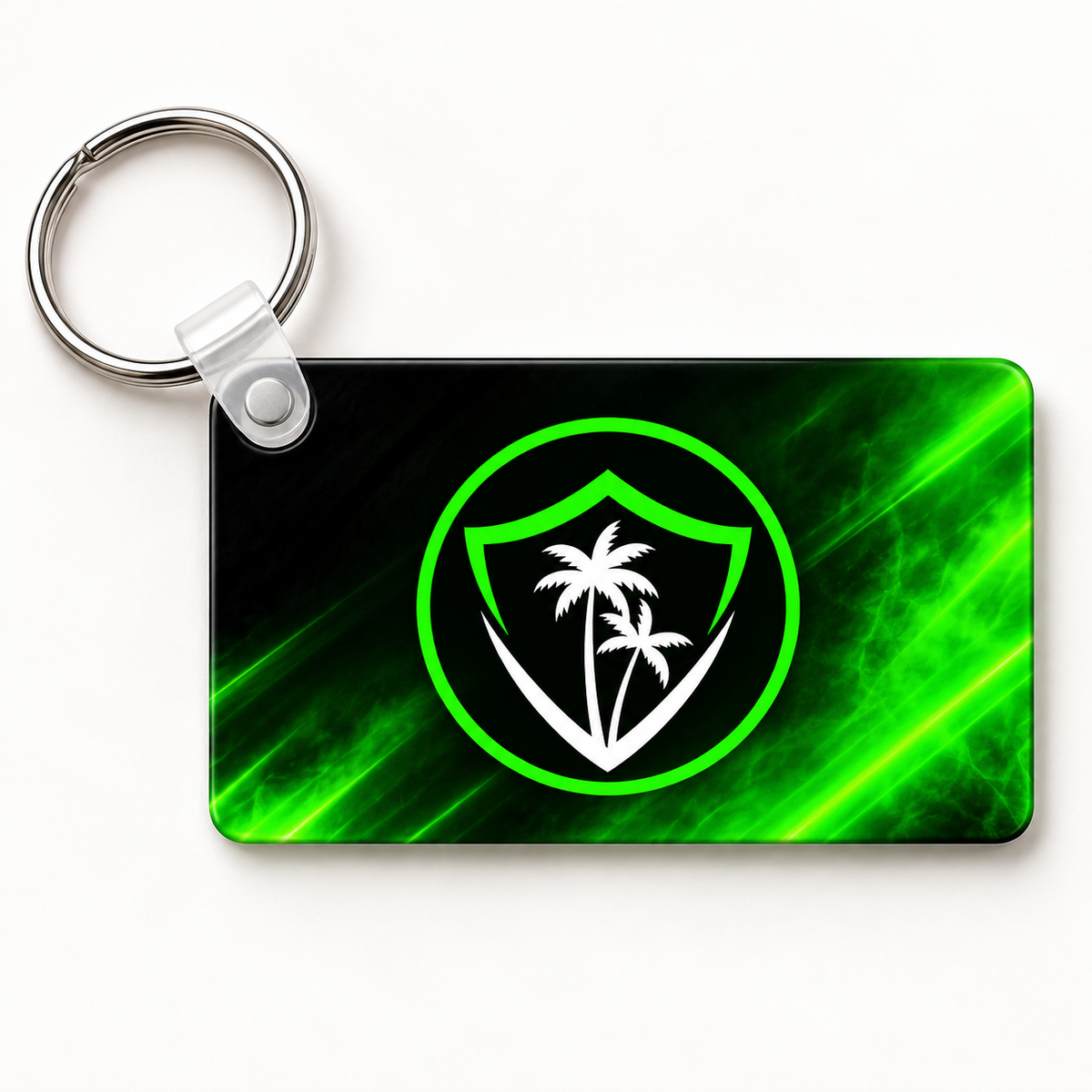 VIBE green energy full-bleed rectangle keychain