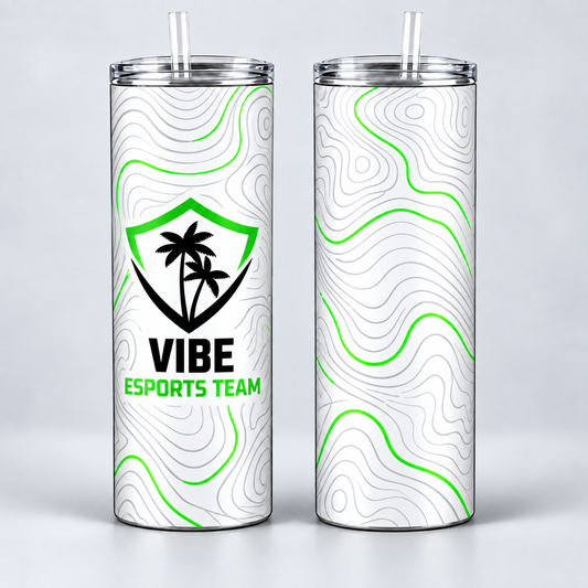 VIBE Contour 20 oz Straight Tumbler front and back, star-free logo