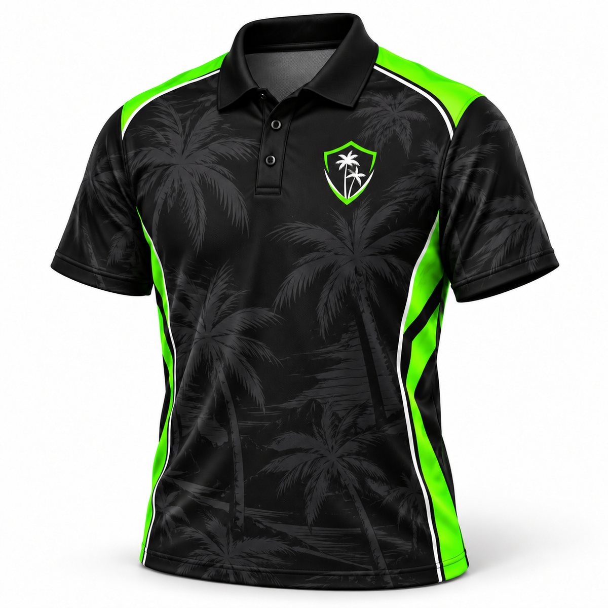 Official VIBE shield ghost palm sublimation polo