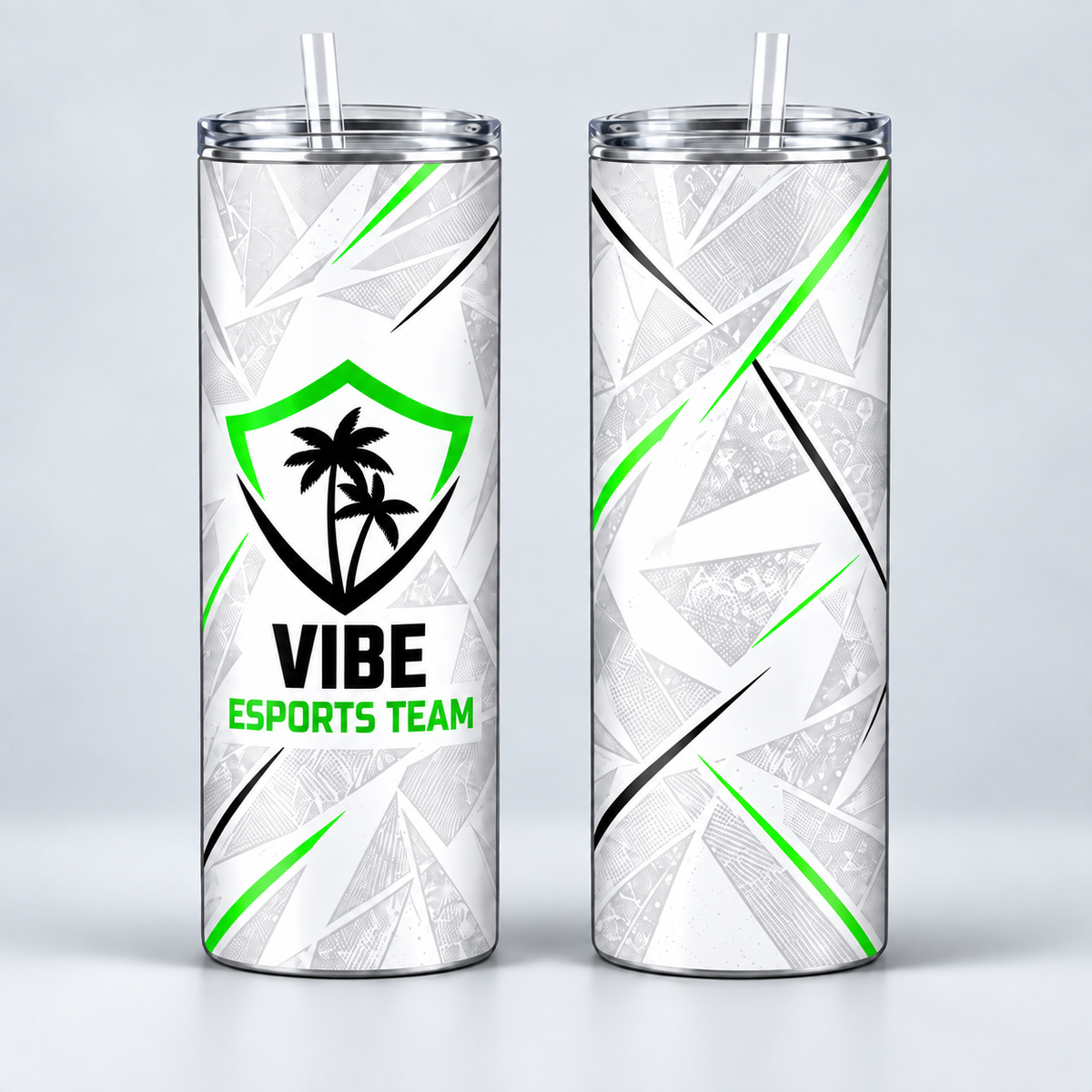 VIBE Shadow Fracture 20 oz Straight Tumbler front and back, star-free logo