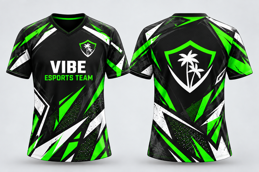 VIBE Volt Fracture All-Over Sublimation Jersey front and back, star-free logo