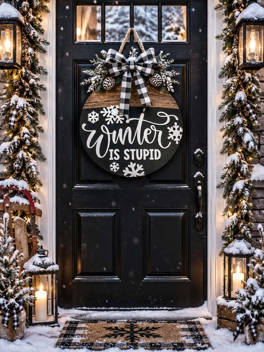 Winter Is Stupid 18-inch door hanger
